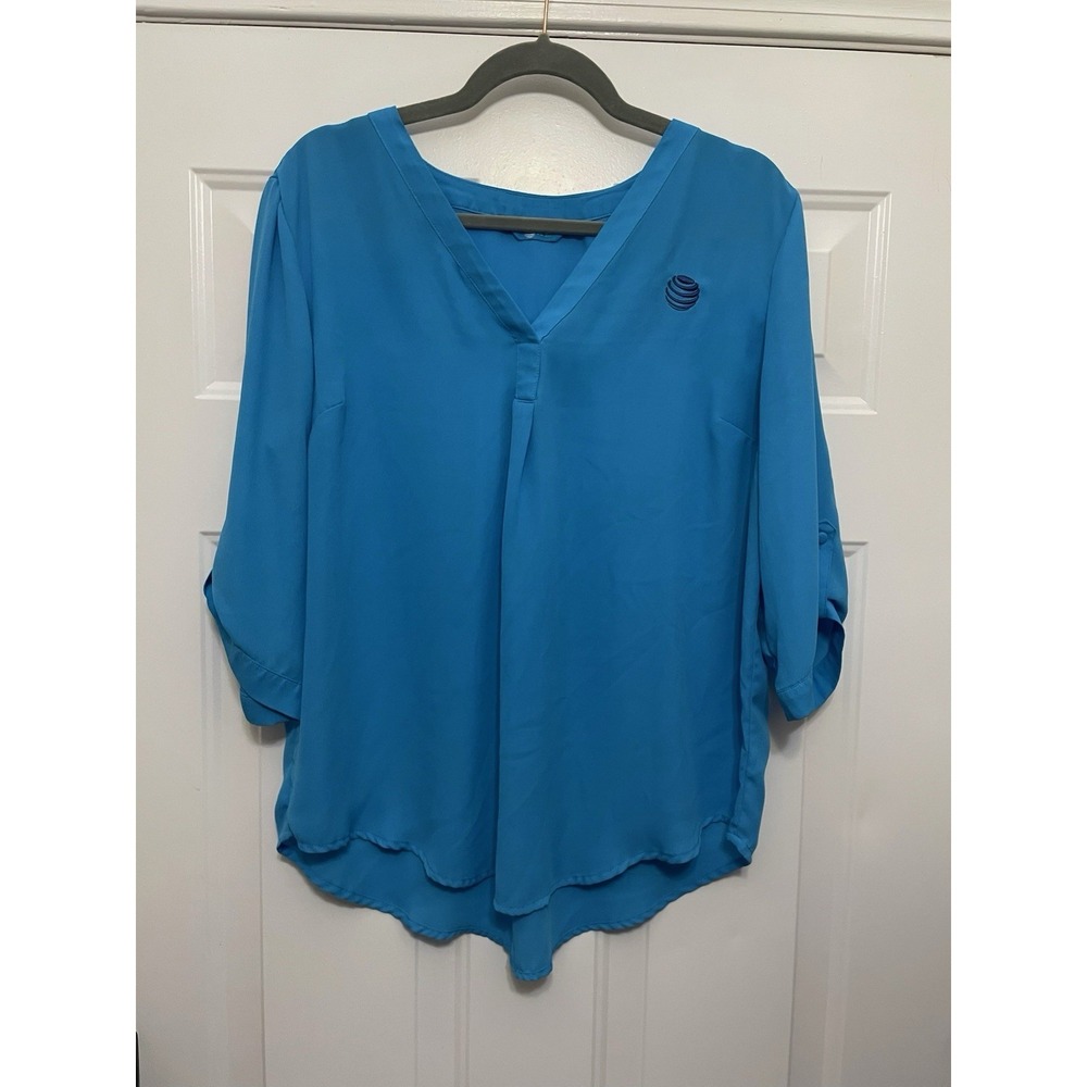Lot Of 3 AT&T Employee Women's Shirts Tops Blouse Large Uniform Work Wear